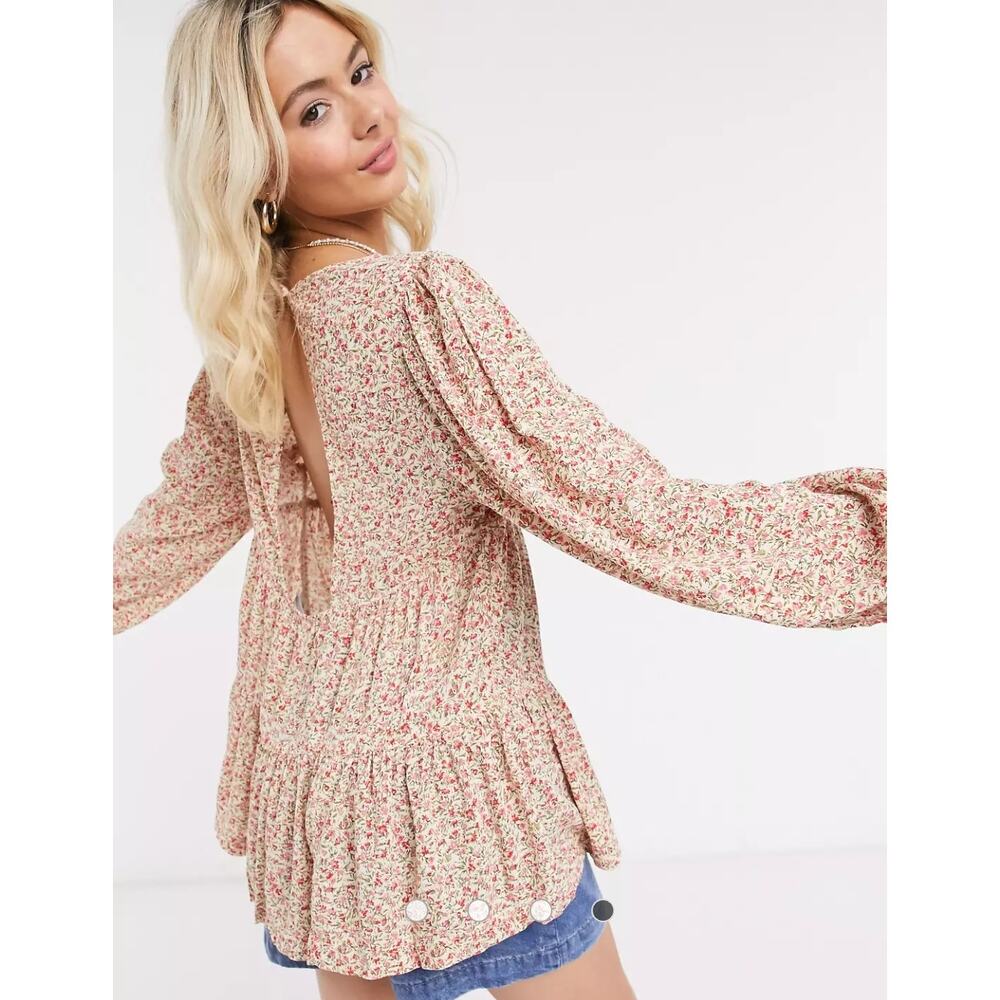 AEO American Eagle Breezy Spring Boho Tunic in Floral, Size Small, ECU